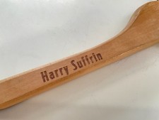 Antique HARRY SUFFRIN Detroits Largest Clothier WOODEN HANGER - Hughes Hatcher 