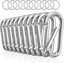 3" Aluminum Carabiner D Ring, Caribeener Clips, Spring Snap Hook for Keychain Cl