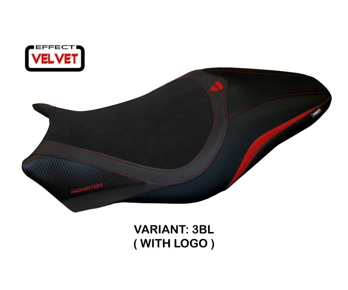 Seat saddle cover Valencia Velvet Black TPZ DUCATI MONSTER 821 2017 2020 L2