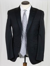 NEW J. Crew Ludlow Peak Lapel Black Wool w/Satin Trim Tuxedo SUIT 34 Slim 36 S