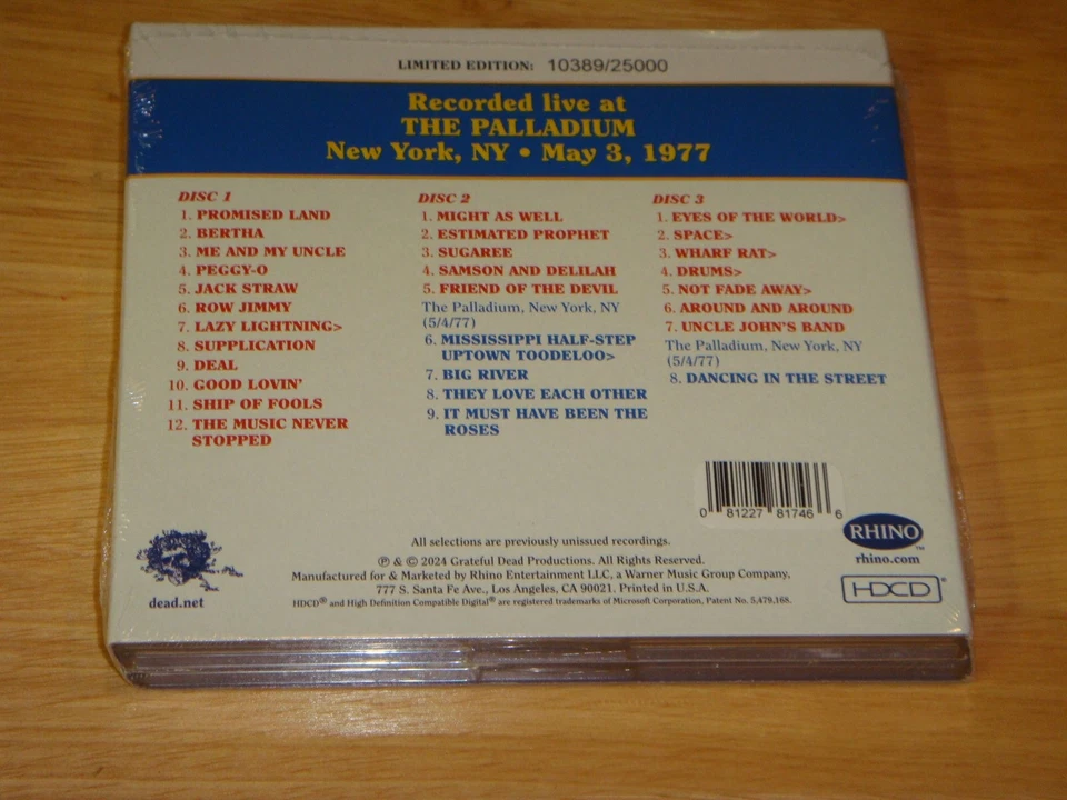 Grateful Dead DAVE'S PICKS 50 May 1977 Palladium NYC 5/3/77 3CD New #10389/25000 - Image 2 of 4