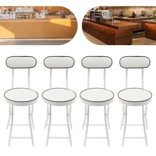 4pcs Upholstered Counter Stool Bar Stool , Portable Folding Kitchen Dining Chair