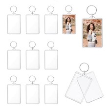 12 Pcs 2x3 Inch Acrylic Photo Keychain - Clear Picture Frame Keychains Bulk