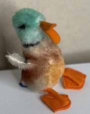 Steiff Vintage miniature Mallard Duck mohair with button tag 032936