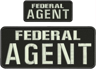 FEDERAL AGENT 2 Embroidery Patche 4x10 and 2x5 velcr0 on back