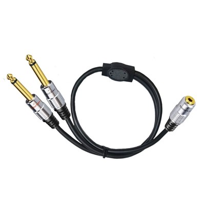 3.5mm to Dual 6.35mm Stereo Cable 1/8 Mini Jack to 2x6.35mm Y Splitter Adapter