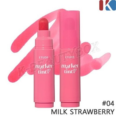ETUDE Dear Darling Marker Tint 3.5g #04 Milk Strawberry Long-Lasting Lip Tint