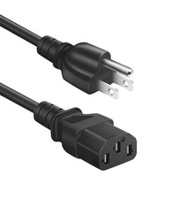 Universal 3-Prong AC Power Cable for Computer, TV, Monitor and More, 6 Feet ...