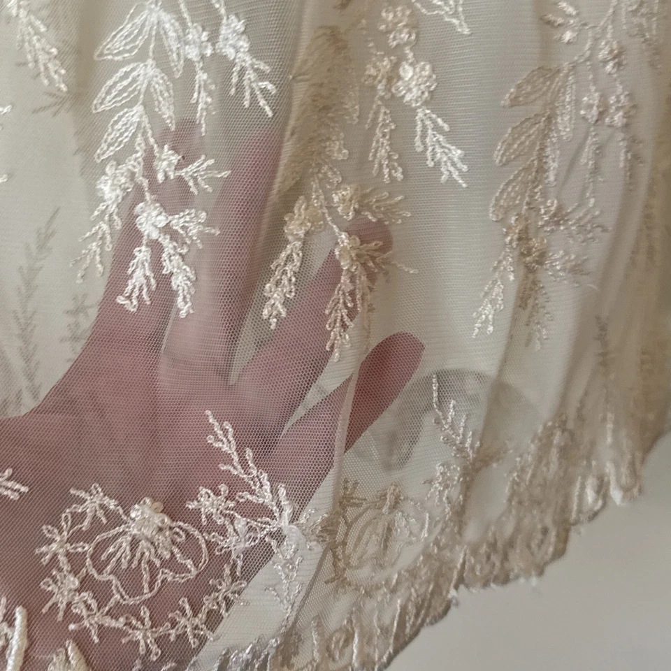 Vintage Newport News Maxi Skirt Size 16 Ivory Lace Fairy Boho Event Wedding 90s - Image 4 of 4