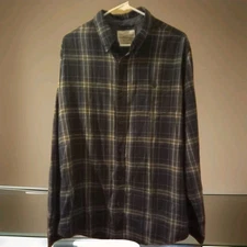 Weatherproof Vintage Long Sleeve  Plaid Flannel Shirt Blue Men's Sz XL