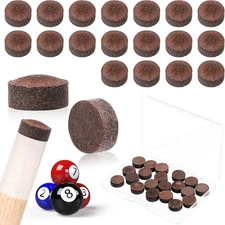20pcs Pool Cue Tips Replacement w/ Storage Box for Billiard & Snooker