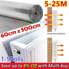 1-5pc 5M Radiator Insulation Foil Heat Back Reflector Energy Saving Panel,Window