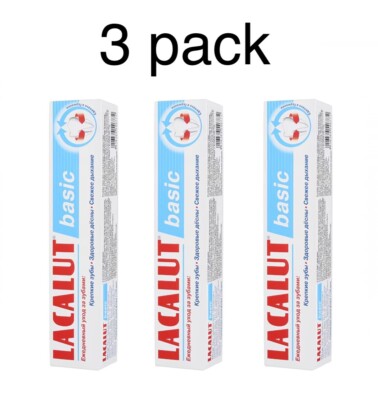 3pack LACALUT BASIC toothpaste 75ml /2.5 oz