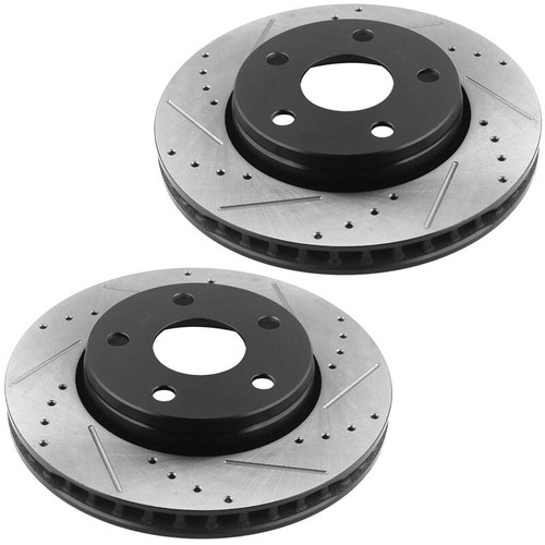 Front Drilled Brake Rotors and Ceramic Pads for 2007-2018 Jeep Wrangler H09 TX - Foto 2 di 7