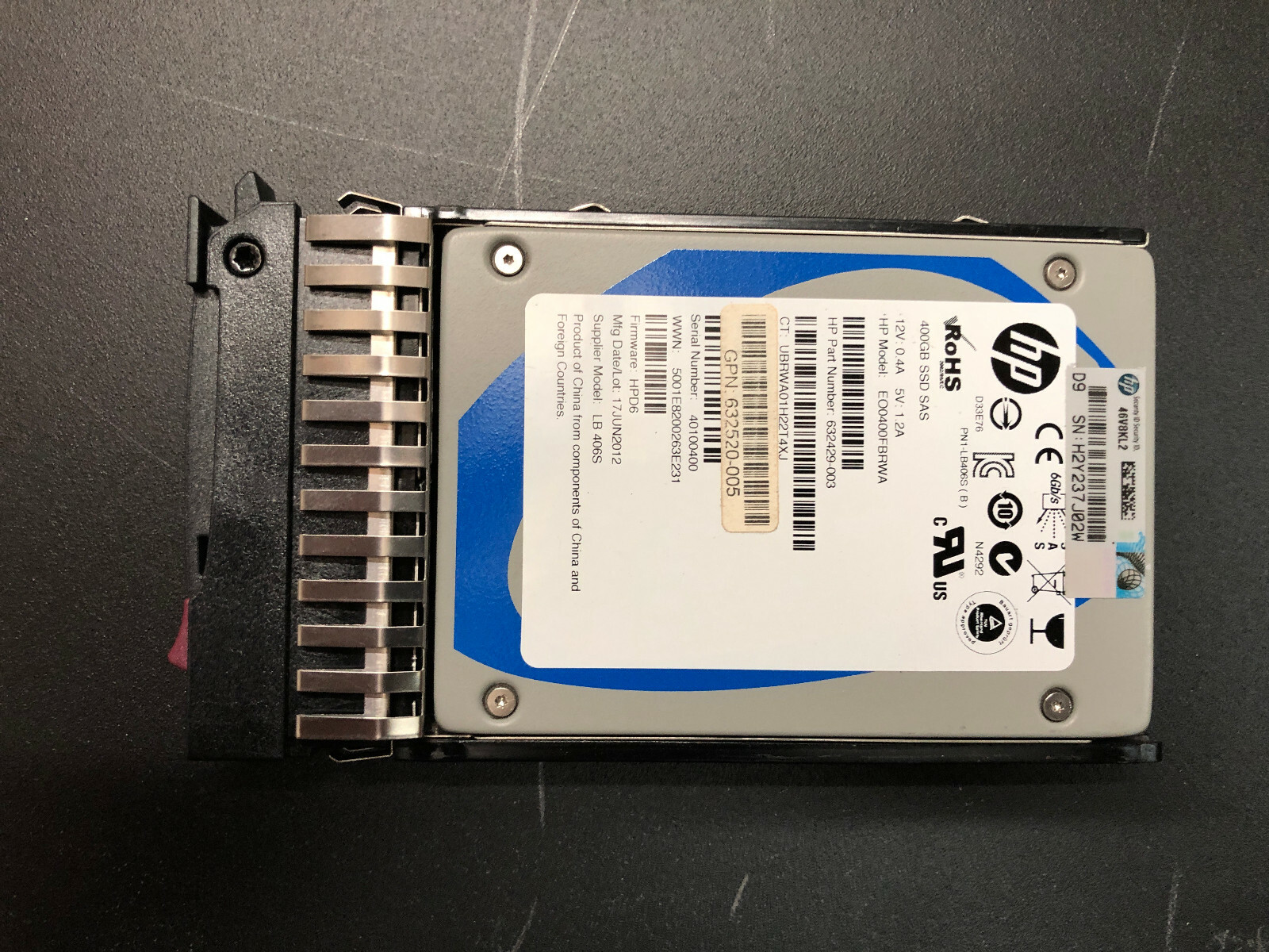 HP 632494-B21 / 632630-001 400GB 6G 2.5 SAS SLC SSD | eBay