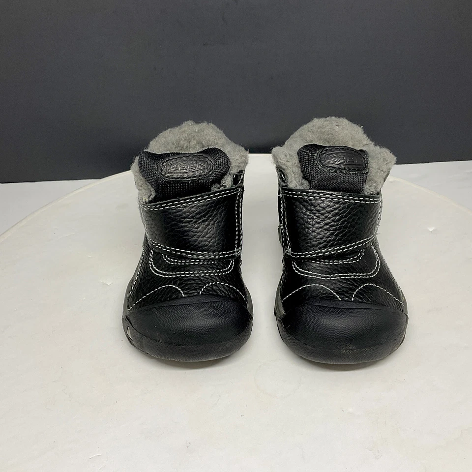Botas Keen Niños 6 Niños Pequeños Kootenay Cuero Negro Botín de Invierno 1011703 Foto 2 de 4