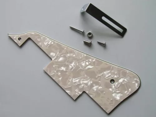 Aged Pearl LP Guitar Pickguard with Chrome Bracket Fits Epiphone Les Paul LP