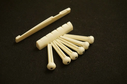 Brand New Acoustic Guitar 6 Bridge Pins + Nut + Saddle Ivory USPS Fast shipping