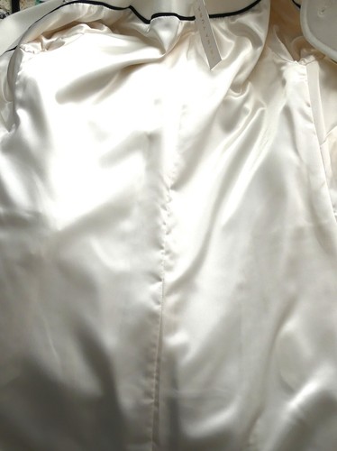 Cappotto doppiopetto primavera Shoshanna Off-White con bottoni neri taglia US 2 nuovo con etichette - Foto 11 di 15