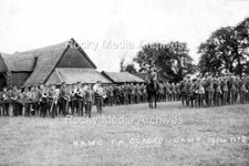 Yza-44 Military, WWI, R.A.M.C F.A Clacton Camp, Marching Band. Photo