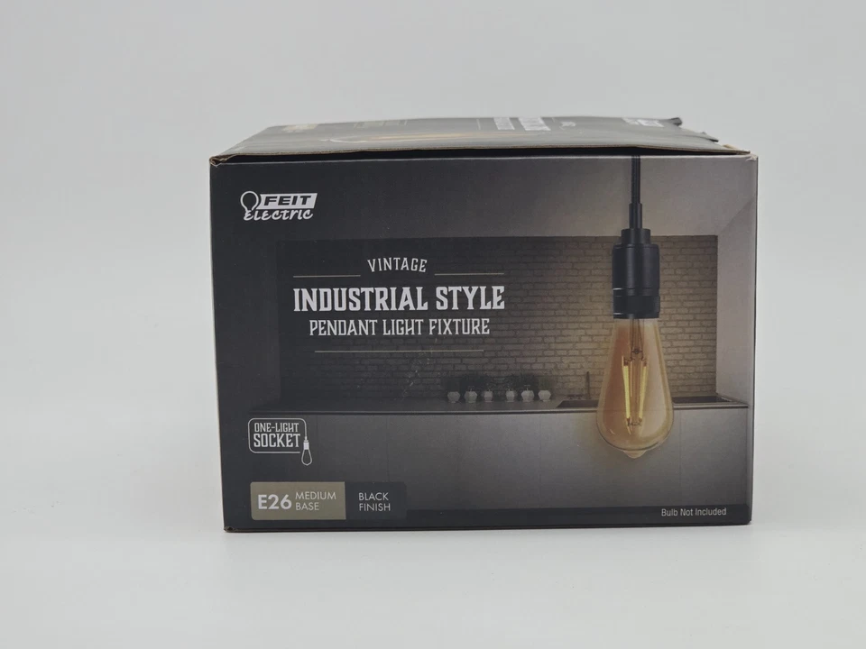 Lámpara colgante Feit Electric 60W Industrial 1 enchufe de luz Foto 3 de 4