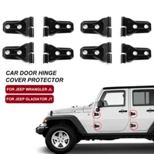 8pcs Door Hinge Cover Trim Set for Jeep Wrangler JL 2018+ Gladiator JT Black