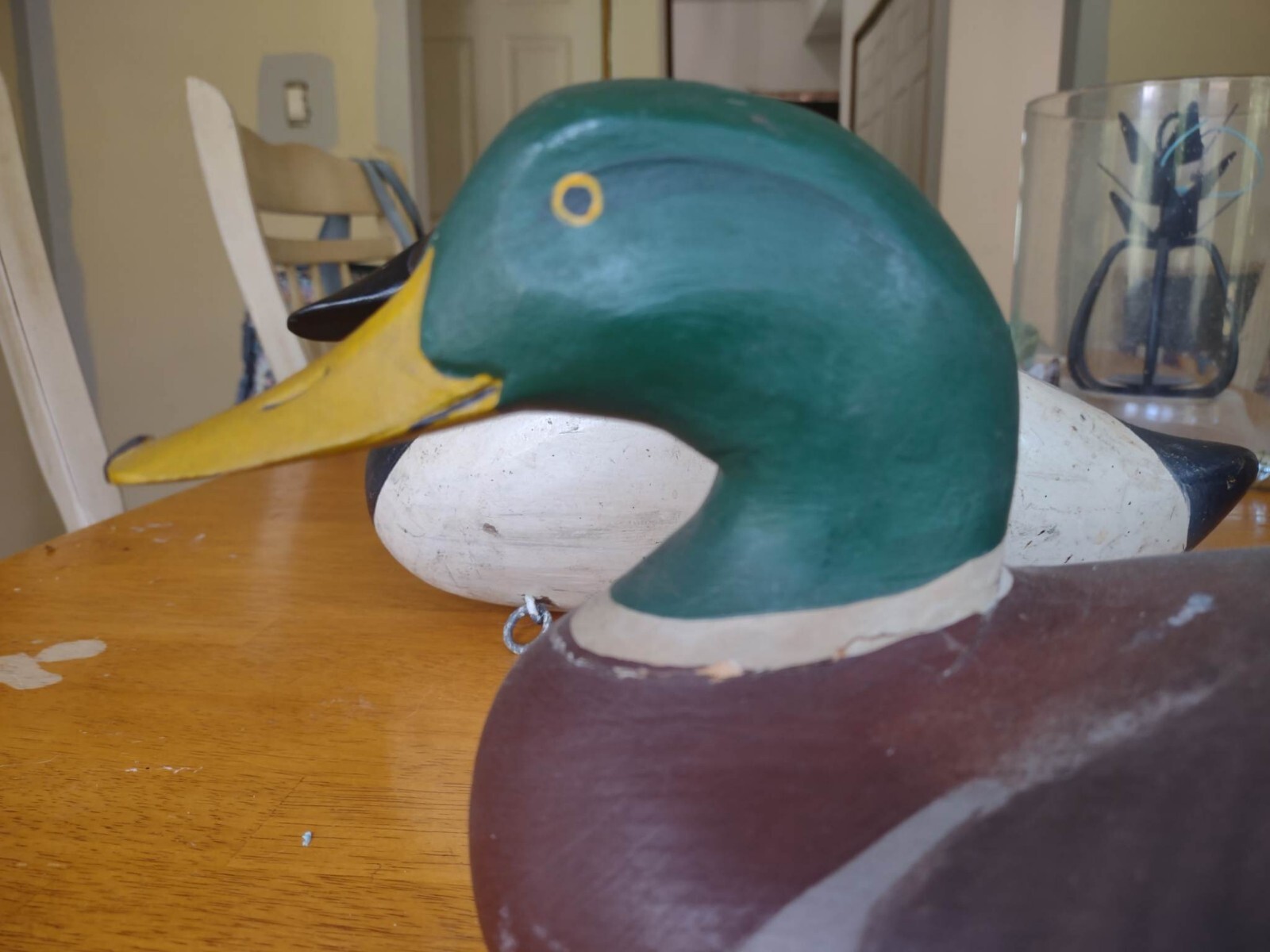 Vintage Decoy Carved Wooden Mallard Signed Capt Harry Jobes Havre de