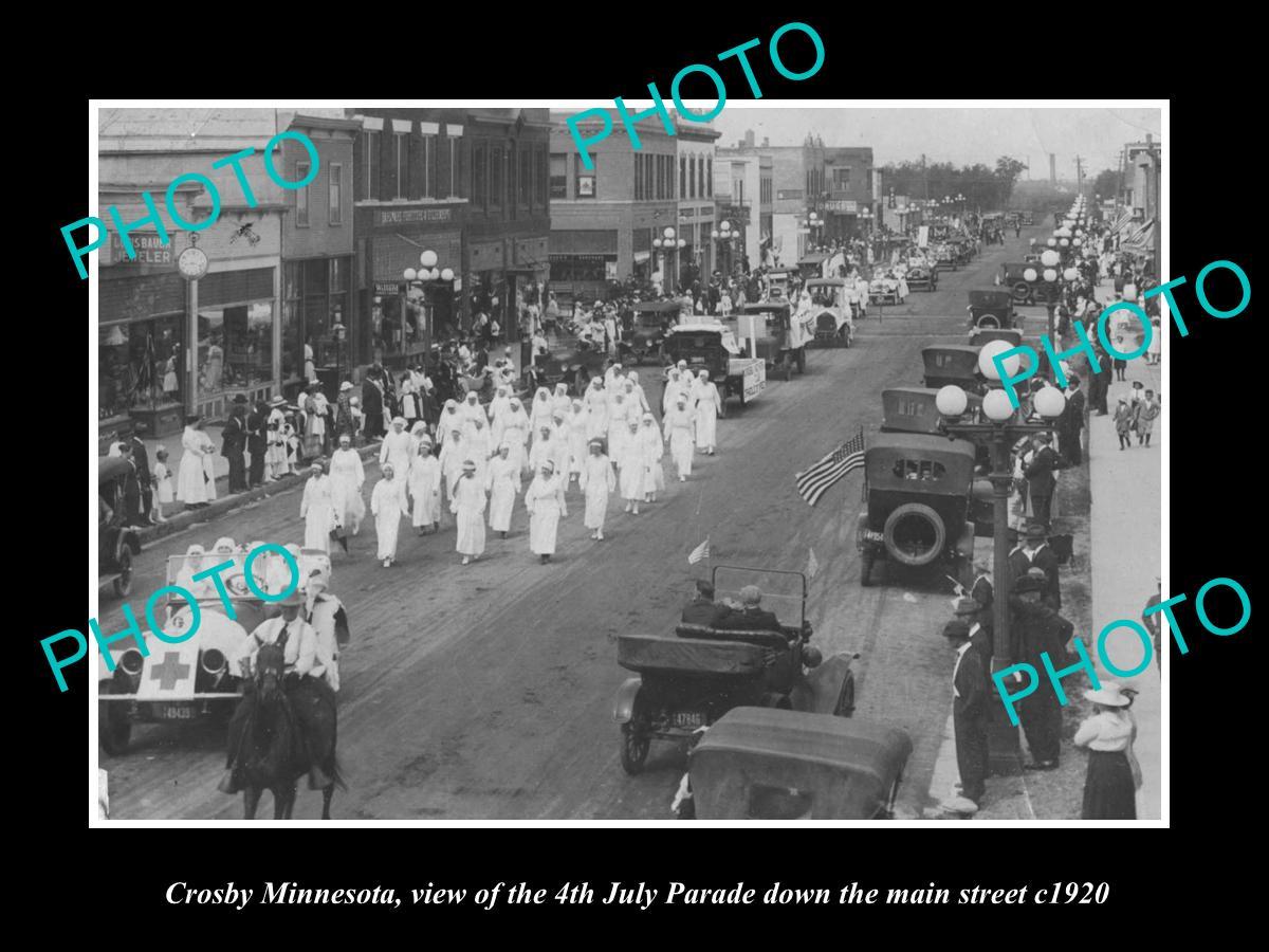 OLD LARGE HISTORIC PHOTO OF CROSBY MINNESOTA THE MAIN STREET PARADE