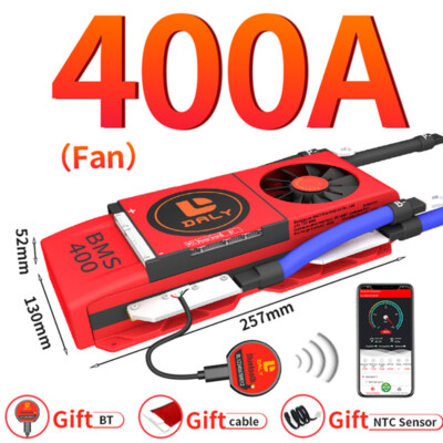 Daly LiFePo4 16S 48V 400A Smart (Fan) BMS Common Port w/Balance&Bluetooth Module