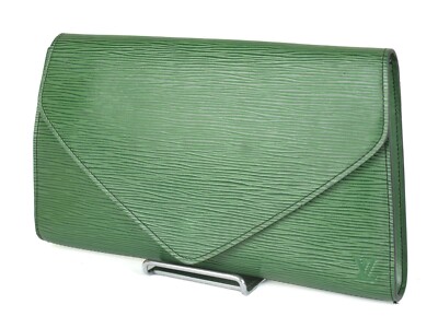 LOUIS VUITTON Arts Deco M52644 Green Epi Leather Clutch Bag