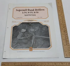 1928 BOOKLET - Ingersoll-Rand Drifters L-74, N-75, S-70 - listing #7255
