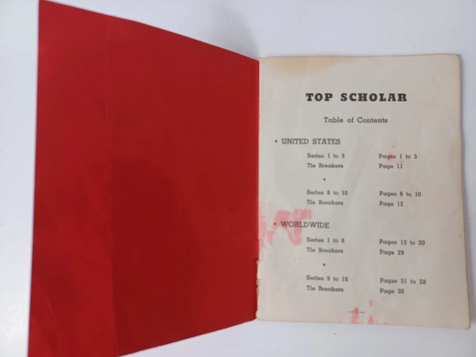 Top Scholar Board Game Question Book Only by Cadaco Ellis 1957 - Image 3 of 4