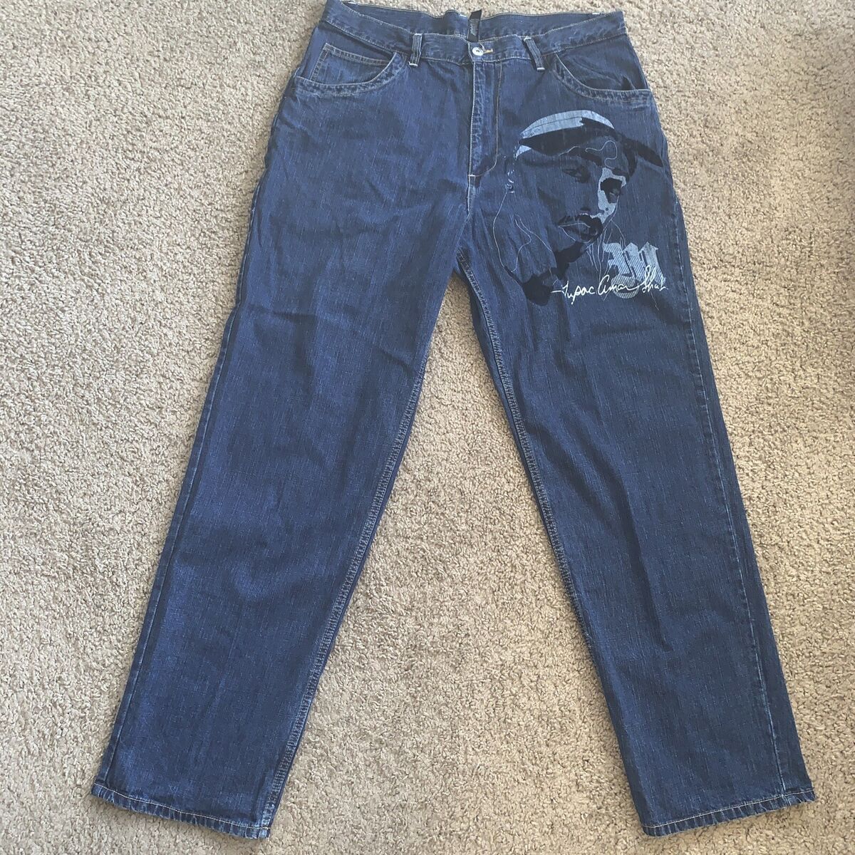 Vintage Rare Makaveli Branded Jeans Baggy 38x34 Tupac Shakur Vintage Rare Makaveli Branded Jeans Baggy 38x34 Tupac Shakur