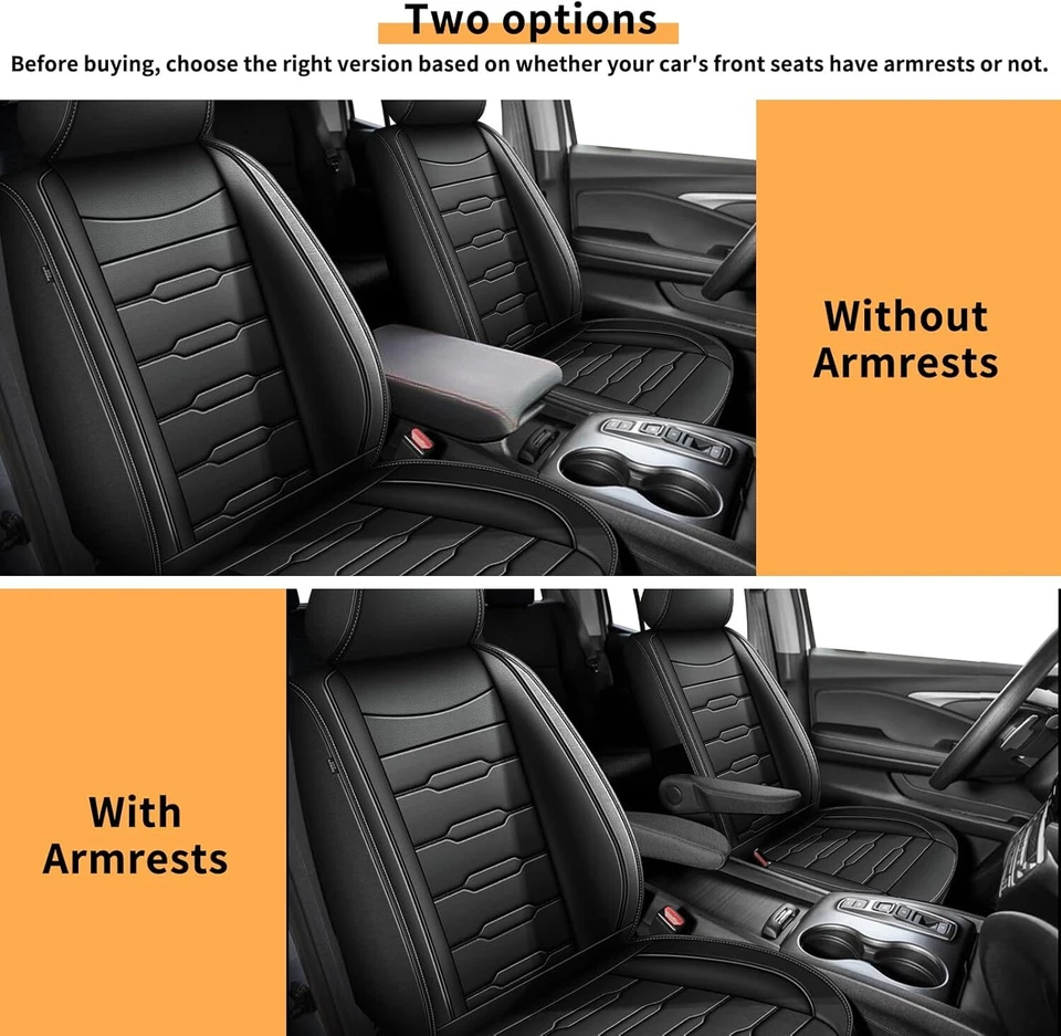 For Honda Ridgeline 2006-2024 2025 Front&Rear Pick-up Faux Leather 5-Seat Covers Foto 3 de 4