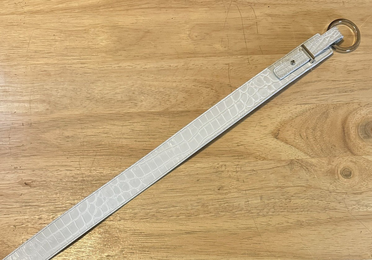 Talbots Genuine Leather Made In Italy Croc Embossed Belt 