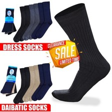 Mens Non Elastic Diabetic Socks Loose Soft Grip Top Adults Odor Free 6-8, 8-11