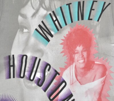 Vintage Whitney Houston 1993 All Over Print 90s Gray Tour Band 