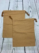 Small Cotton Canvas Muslin Drawstring Bag Bags Mesh Cloth Bags 2pk Khaki