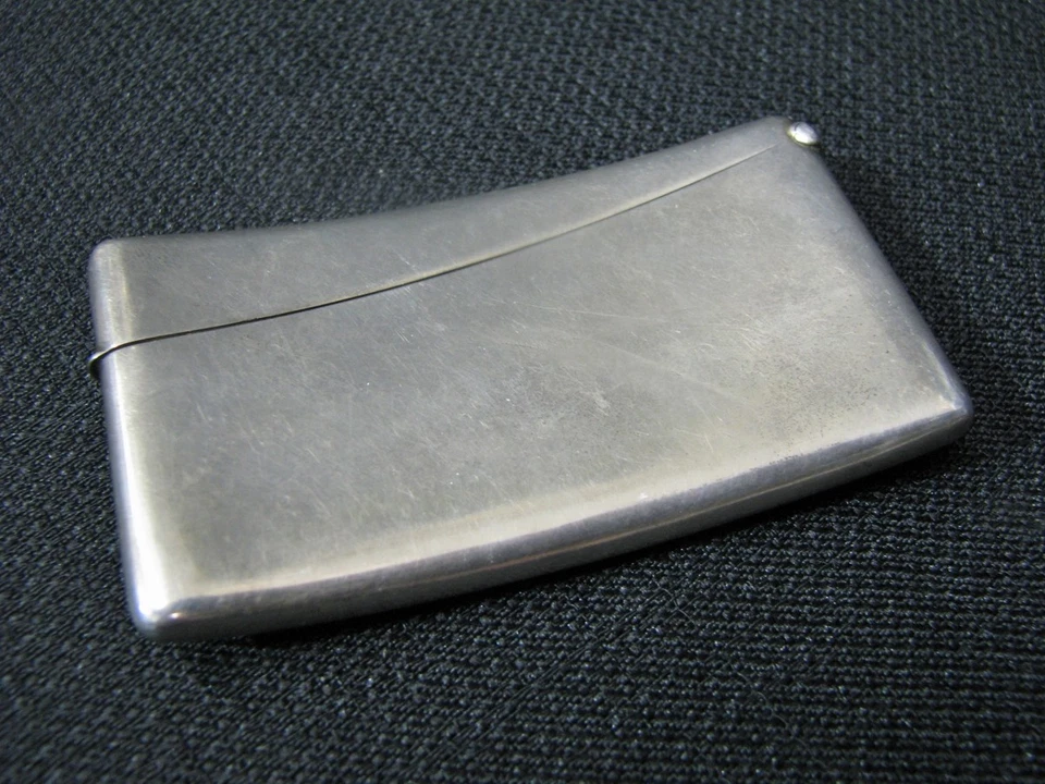 Late 19th Century Sterling Silver Curved Card Case With Gold Washed Interior - Image 2 of 4