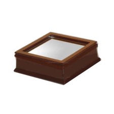 BCW Baseball Holder Mahogany Wood Base Mirrored Bottom In Base for All Ballqube