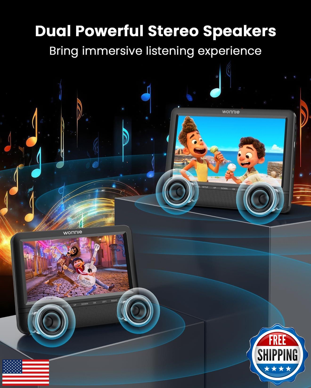 WONNIE 7.5 Inch Car DVD Player, Portable DVD Player for Car Play The Same or 