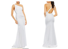 NEW IEENA for MAC DUGGAL One-Shoulder Jersey Mermaid Gown Size 4   #B821