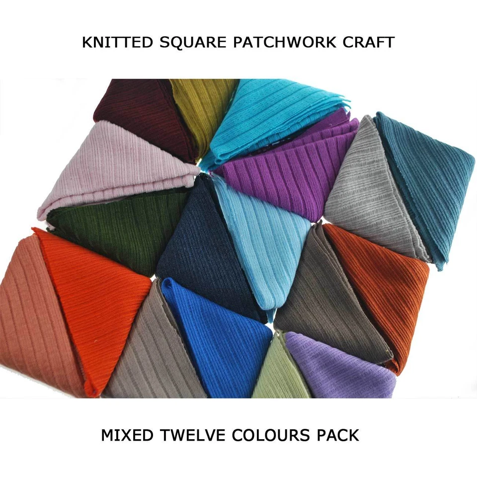 Neotrims Knit Rib Fat Quarters Fabric Squares Patchwork, Assorted Colours 6 Pack - Image 3 of 4