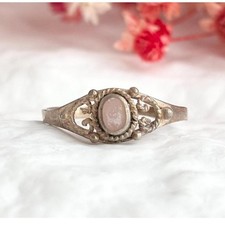Mother of Pearl Rope Accented Southwest 925 Sterling Silver Vintage Ring - sz 8