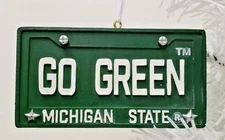 Michigan State Spartans Christmas Ornament - License Plate Design - Go Green