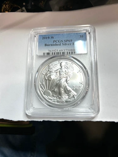 2019-W  1 oz Burnished Silver Eagle PCGS SP 69  122115