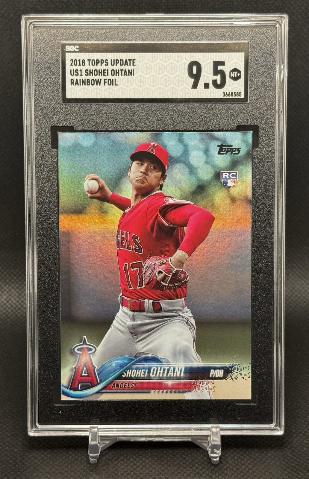 2018 Topps Update US1 Shohei Ohtani Rainbow Foil Rookie SGC 9.5 Mint+