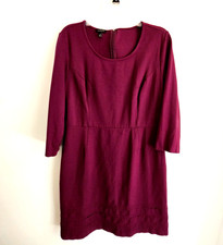 Talbots Dress Size 10 Purple Plum Scoop Neck Ponte Knit Career Sheath