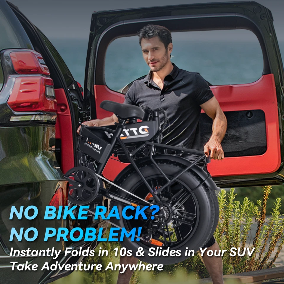 Bicicleta Eléctrica Plegable DTZH T40 48V 1200W 20Ruedas Neumático Graso Off-Road Ebike UL2849 Foto 3 de 4