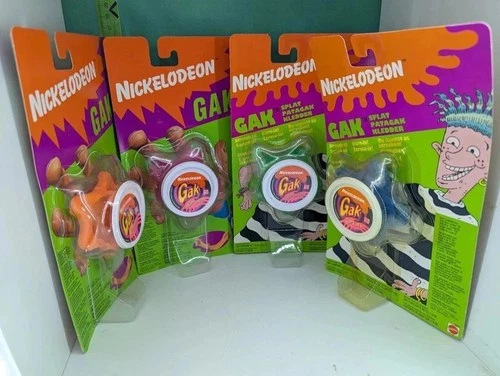 LOT 4 GAK SLIME NICKELODEON SPLAT PATAGAK CLOTHES MATTEL 1993 MADE IN ITALY